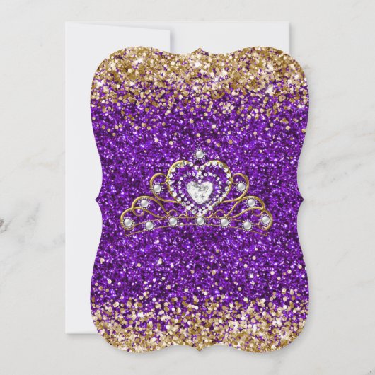 Invitation Parties scintillant violet fête d'anniversaire Gol (Dos)