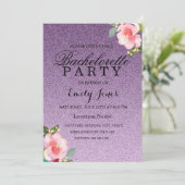 Invitation Parties scintillant violet Floral Bachelorette Inv (Debout devant)