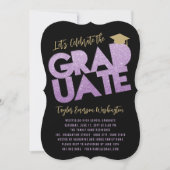 Invitation Parties scintillant violet Graduate Couduate Gradu (Devant)