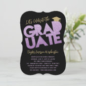 Invitation Parties scintillant violet Graduate Couduate Gradu (Debout devant)