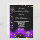 Invitation Parties scintillant violet haut talon noir or fête (Dos)