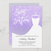 Invitation Parties scintillant violet lilas élégant robe chic (Devant / Derrière)