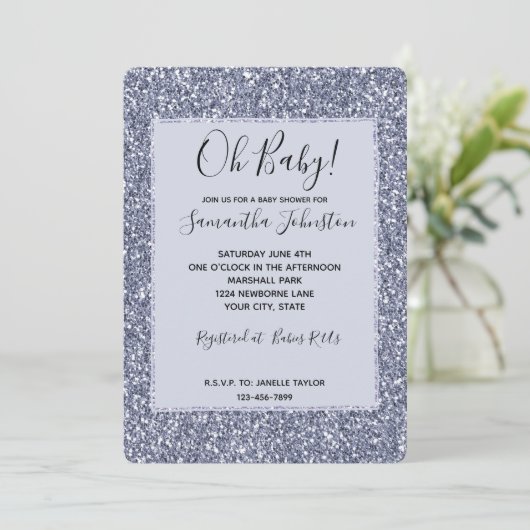 Invitation Parties scintillant violet Luxe (Debout devant)
