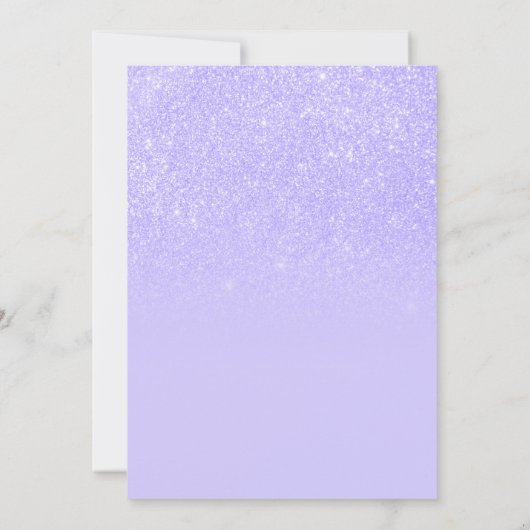 Invitation Parties scintillant violet moderne élégant 21e ann (Dos)
