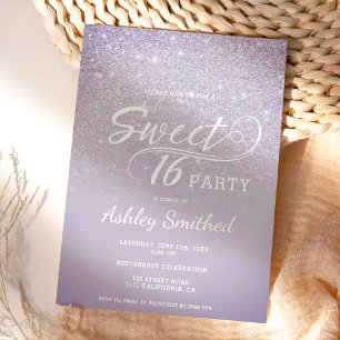 Invitation Parties scintillant violet moderne ombre sombre Do