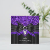 Invitation Parties scintillant violet noir Anniversaire de la (Debout devant)