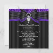 Invitation Parties scintillant violet noir Anniversaire de la (Dos)