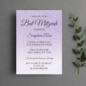 Invitation Parties scintillant violet ombre Bat mitzvah