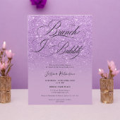 Invitation Parties scintillant violet ombre script nuptiale d