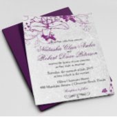 Invitation Parties scintillant violet profond Mariage floral