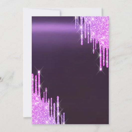 Invitation Parties scintillant violet  robe 18e fête d'annive (Dos)