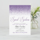 Invitation Parties scintillant violet Sweet sixteen Anniversa (Debout devant)