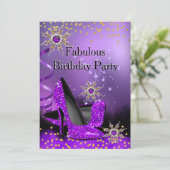 Invitation Parties scintillant violet talons hauts Anniversai (Debout devant)