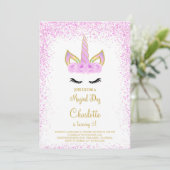 Invitation Parties scintillant violet Unicorn Anniversaire In (Debout devant)