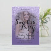 Invitation Parties scintillant violet violet moderne ombre ph (Debout devant)