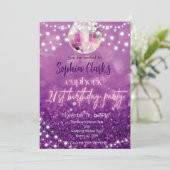 Invitation Parties scintillant violette 21e anniversaire Euph (Debout devant)