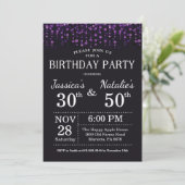 Invitation Parties scintillant violette de la fête d'annivers (Debout devant)