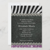 Invitation Parties scintillant violette Ecouter l'Sweet sixte (Devant)