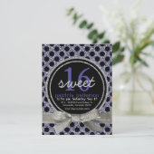 Invitation Parties scintillant violette Ecoutez Polka Dot Swe (Debout devant)