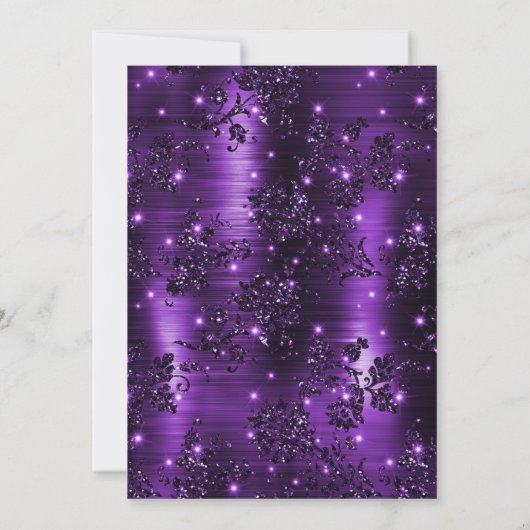 Invitation Parties scintillant violette et noire Shimmer 21e (Dos)