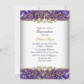 Invitation Parties scintillant violette et or Damask Quincean (Dos)