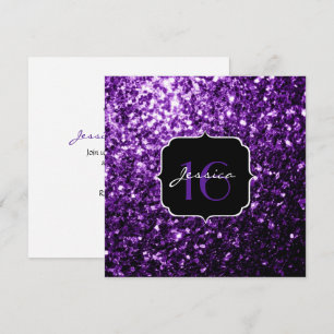 Invitation Parties scintillant violette étincelles Douce 16 C