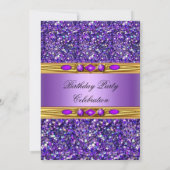 Invitation Parties scintillant violette Gold Diamond Annivers (Dos)