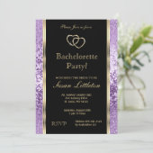 Invitation Parties scintillant violette Lavande Bachelorette (Debout devant)