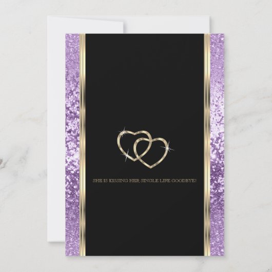Invitation Parties scintillant violette Lavande Bachelorette (Dos)
