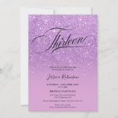 Invitation Parties scintillant violette ombre scintille chic (Devant)