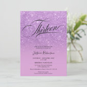 Invitation Parties scintillant violette ombre scintille chic (Debout devant)