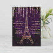 Invitation Parties scintillant violette Paris Tour Eiffel Bac (Debout devant)