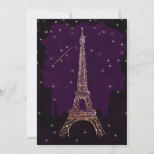 Invitation Parties scintillant violette Paris Tour Eiffel Bac (Dos)