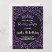 Invitation Parties scintillant violette Princesse blanche Inv (Devant)