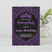 Invitation Parties scintillant violette Princesse blanche Inv (Debout devant)