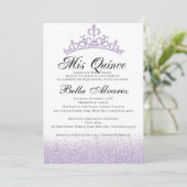 Invitation Parties scintillant violette Quinceañera Invitatio (Debout devant)
