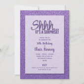 Invitation Parties scintillant violette SURPRISE Anniversaire (Devant)
