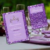 Invitation Parties scintillant violette Tiara Couronne Elégan