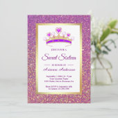 Invitation Parties scintillant violette Tiara Princess Sweet  (Debout devant)