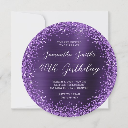 Invitation Parties scintillant violette Violet foncé huile 40 (Devant)