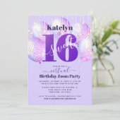 Invitation Parties scintillant violette virtuelle Douce 16 ba (Debout devant)