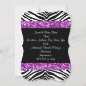 Invitation Parties scintillant violette Zebra Bow Sweet sixte (Dos)