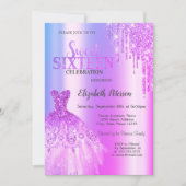 Invitation Parties scintillant violettes, Robe Violet Sweet 1 (Devant)