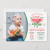 Invitation Parties scintillant Watermelon 1er Anniversaire Ph (Devant)