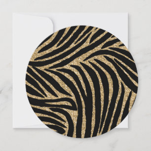 Invitation Parties scintillant Zebra noir or Sweet sixteen d'