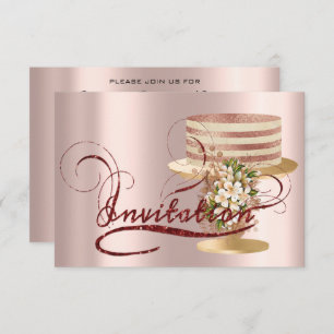 Invitation Parties scintillantes de verre roses de Fête de la