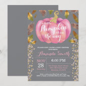 Invitation Parties scintillantes d'or de baby shower (Devant / Derrière)