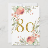 Invitation Parties scintillantes d'or et anniversaire de (Dos)