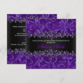 Invitation Parties scintillantes et velours pourpres (Devant / Derrière)
