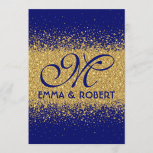 Invitation Parties scintillantes modernes élégantes d'or et